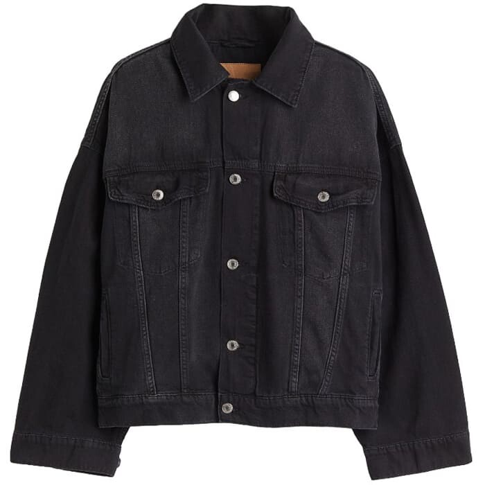 

Джинсовая куртка H&M Oversized, черный