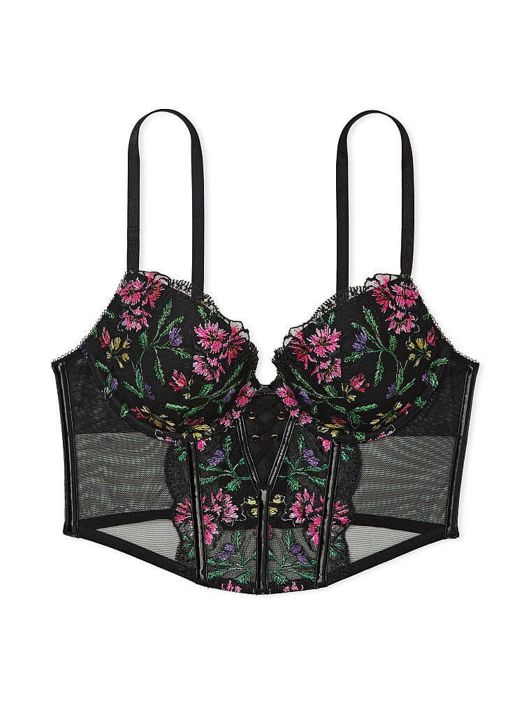 

Корсет Victoria's Secret Very Sexy Push-up Embroidered, чёрный