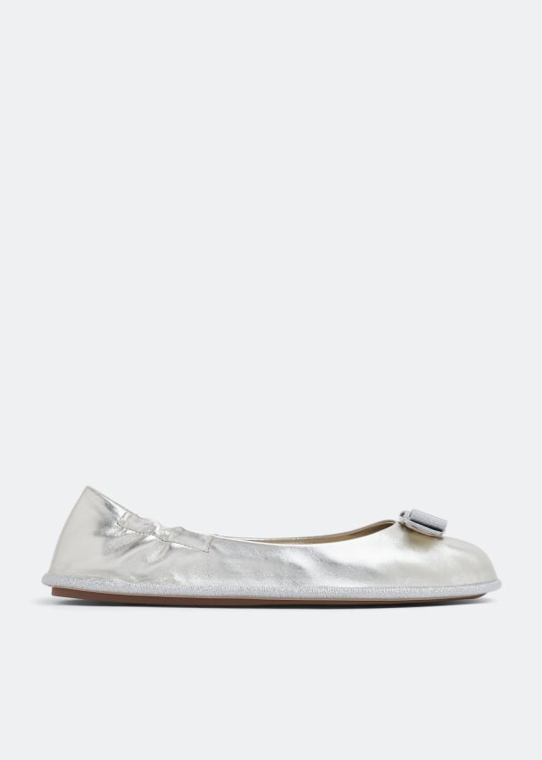 

Балетки FERRAGAMO Nomadic Stories ballet flats, серебряный