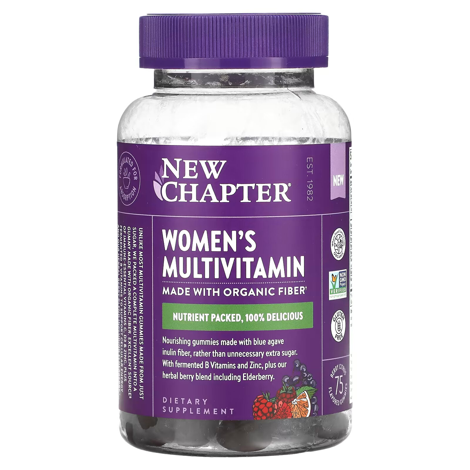 цена New Chapter, Мультивитамины для женщин, со вкусом ягод и цитрусовых, 75 жевательных таблеток