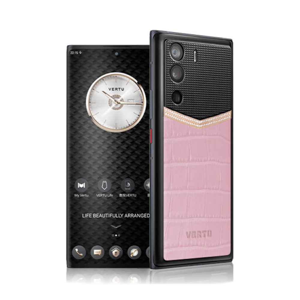 Смартфон Vertu Metavertu Alligator V Rose Gold & Diamond, 18Гб/1Тб, 2  Nano-SIM, черный/розовый/розовое золото