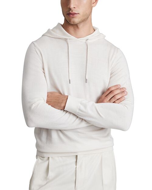 

Толстовка приталенного кроя из шерсти мериноса Holland REISS, цвет White