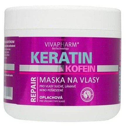 

Vivapharm Маска для волос с кератином и кофеином 600 мл, Vivaco