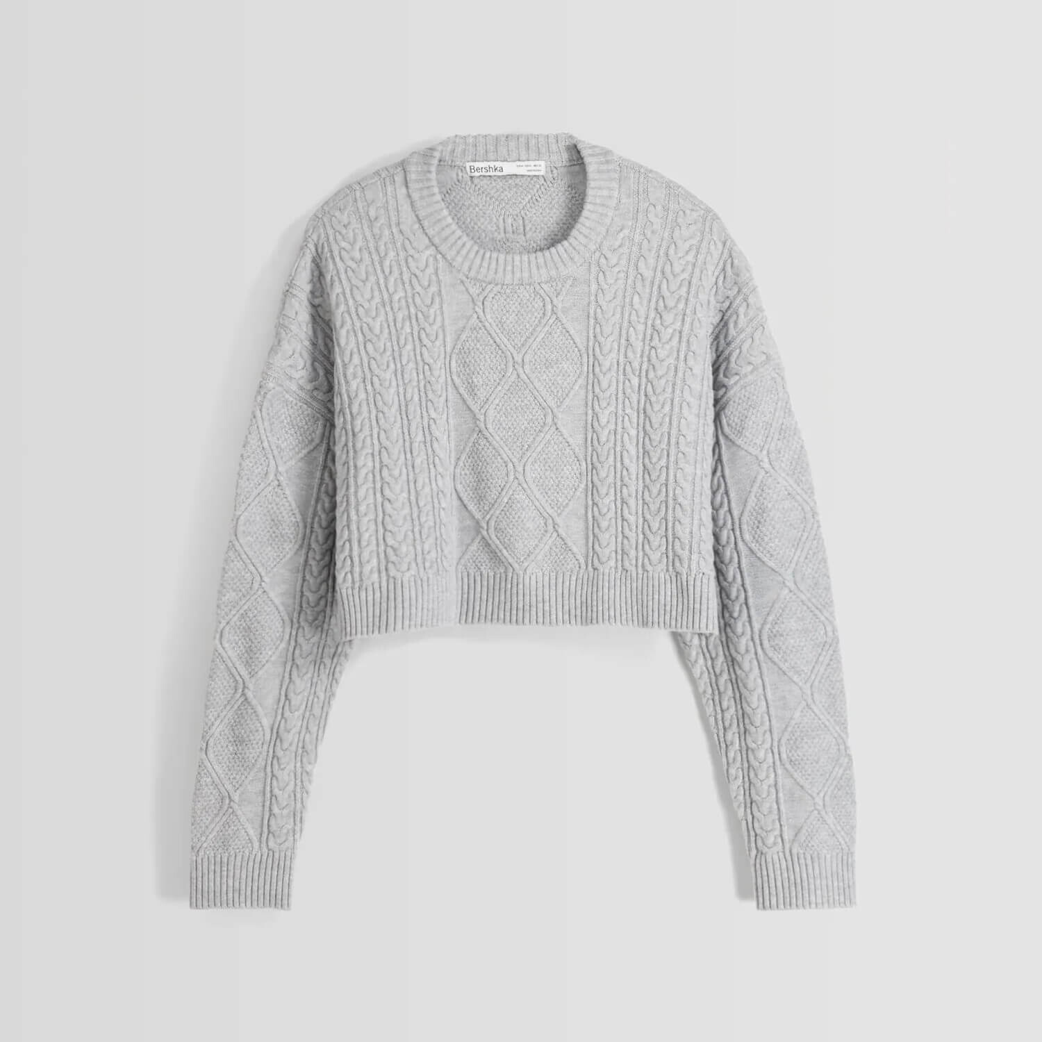 

Свитер Bershka Cable-knit, серый