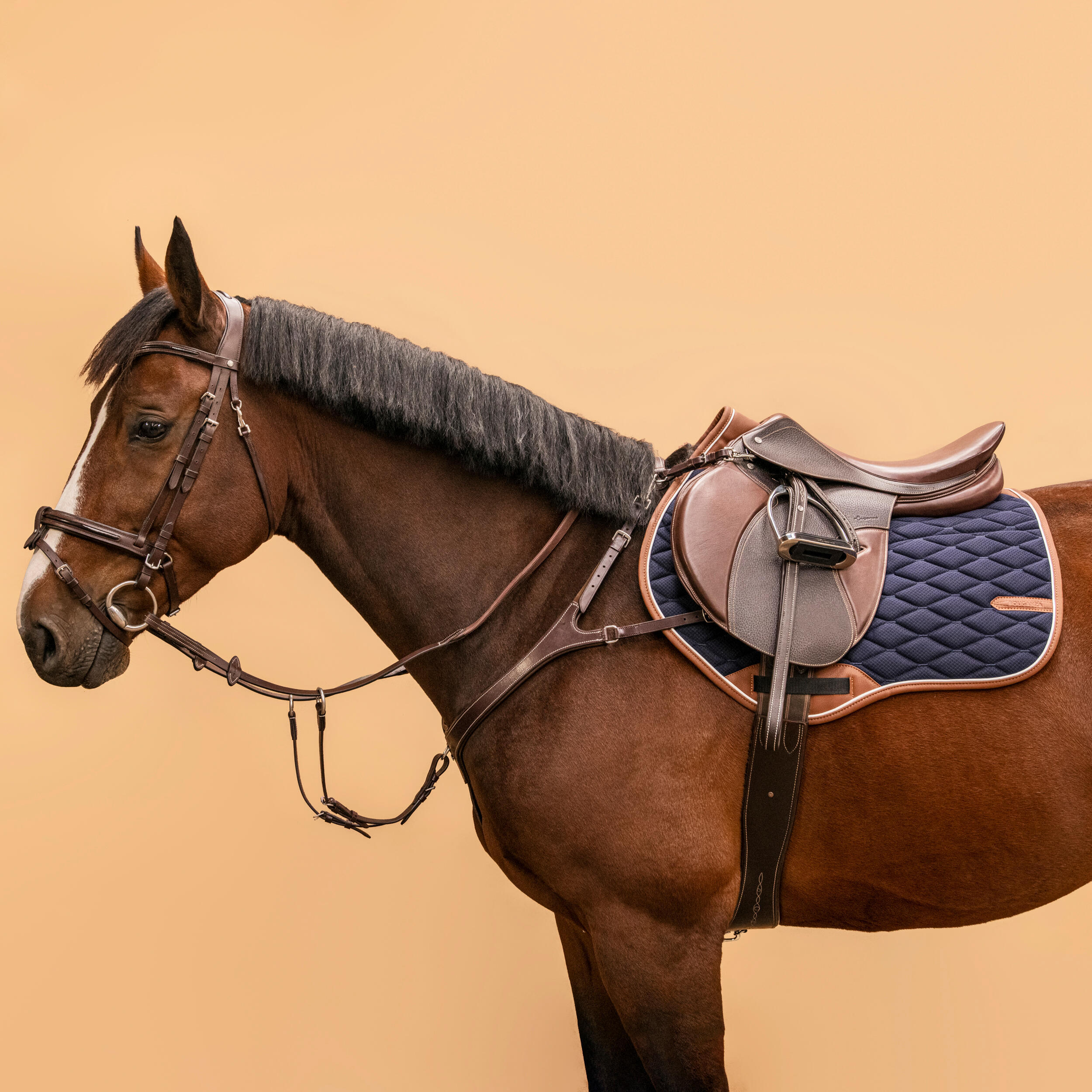 Мартингал Fouganza с подперсьем для лошади и пони кожаный с 5-ю точками крепления термокружка laplaya strap 0 5 л stainless steel