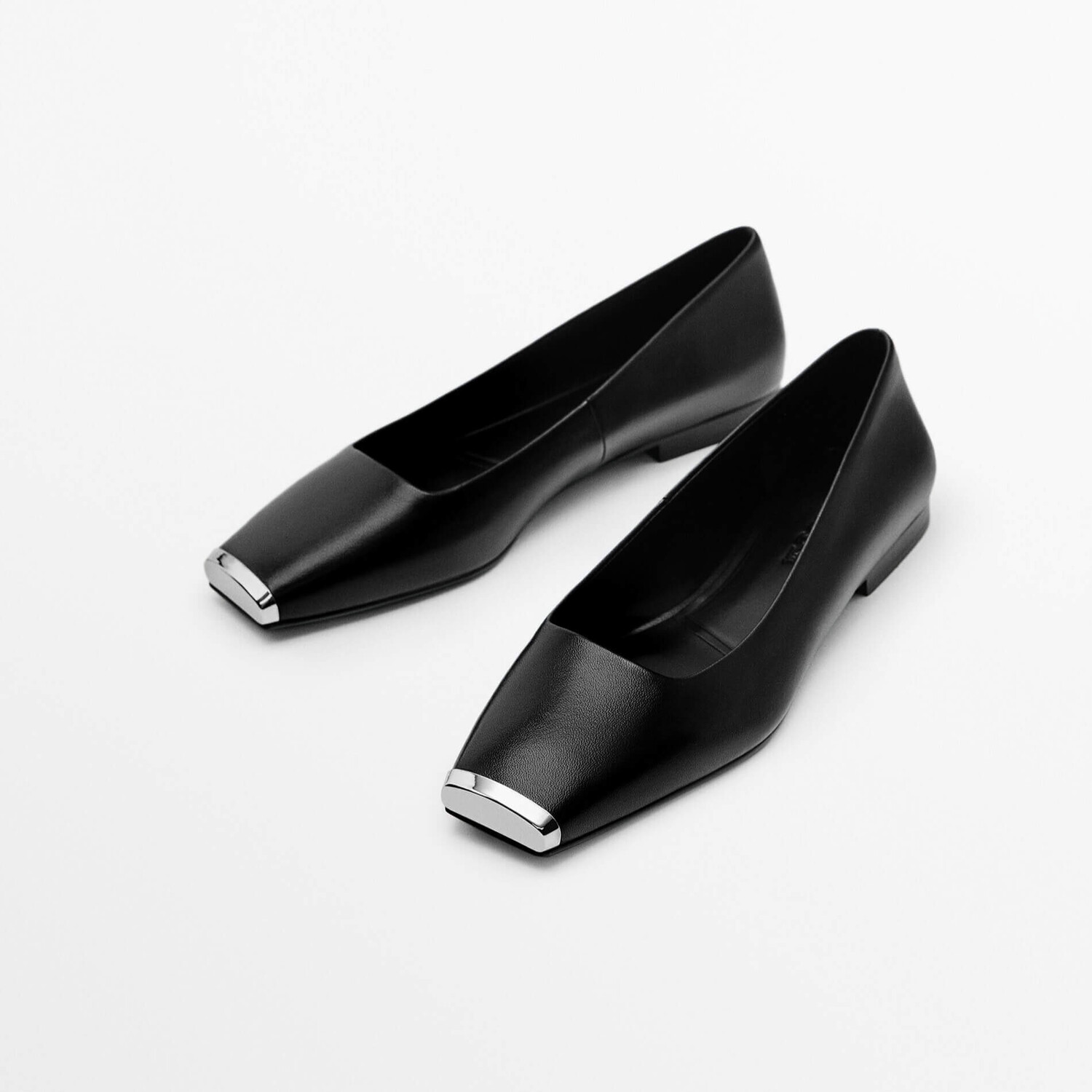 

Балетки Massimo Dutti Metal Toe, черный