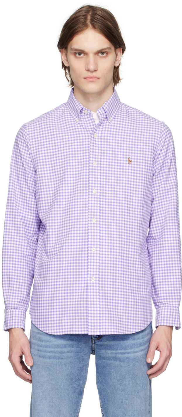

Пурпурная рубашка в мелкую клетку Polo Ralph Lauren