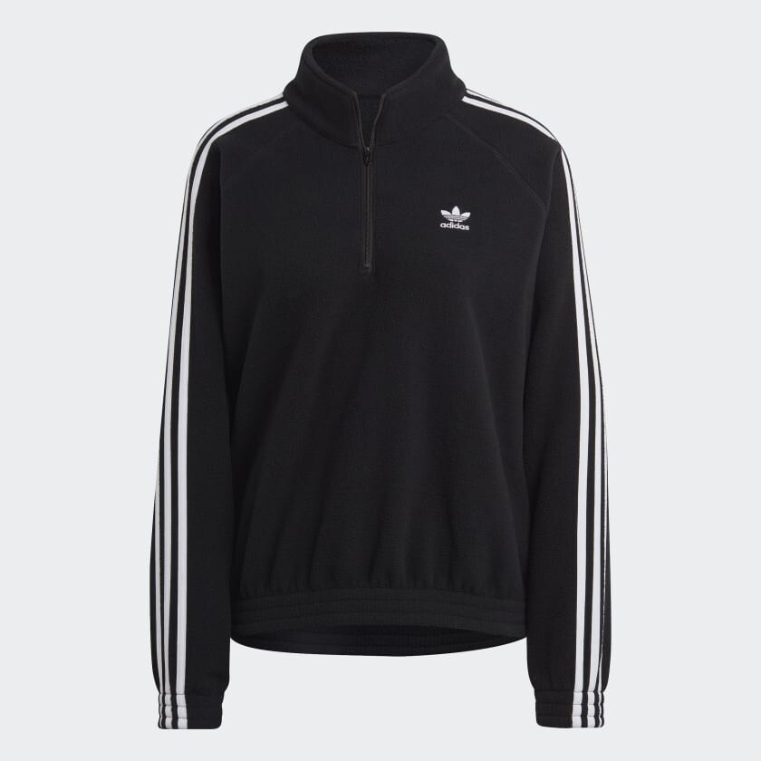 

Толстовка Adidas Adicolor Classics Polar Fleece Half-Zip, черный/белый