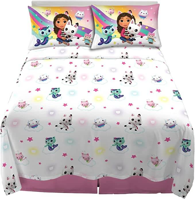 Комплект постельного белья для детей Franco DreamWorks Gabby's Dollhouse Kids, 4 предмета, белый/мультиколор