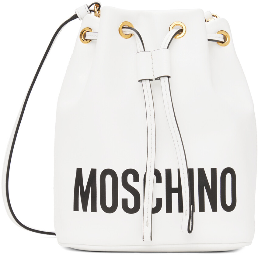 

Белый клатч с логотипом Moschino