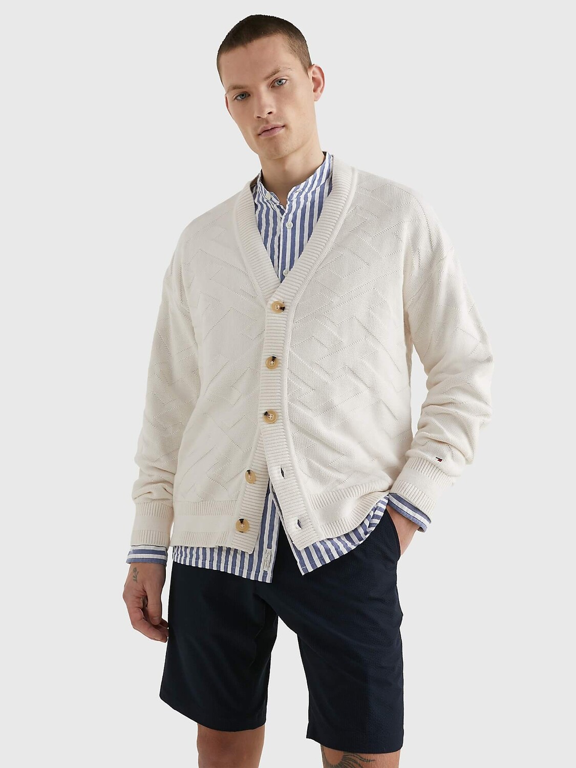 

Кардиган Tommy Hilfiger Monogram Stitch, белый