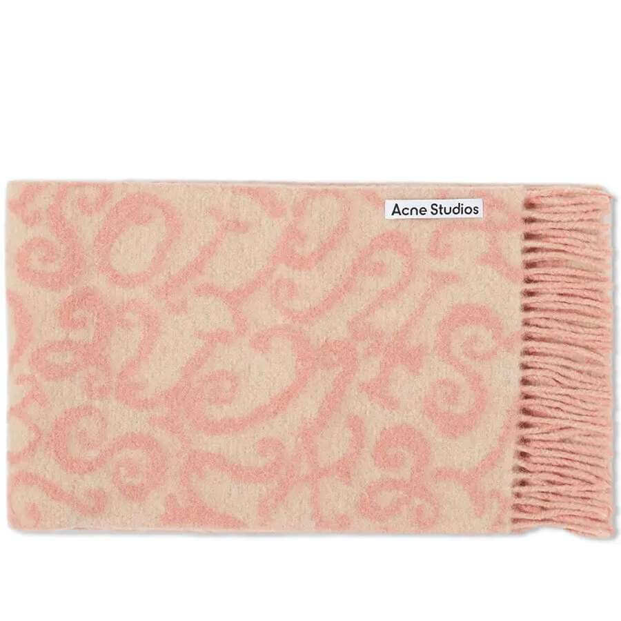 

Шарф Acne Studios Volf Monogram, розовый/светло-розовый