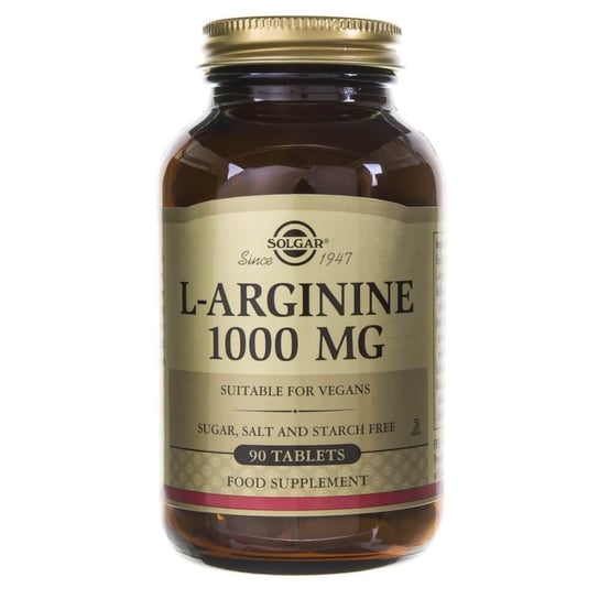 Solgar, Аминокислоты, L-аргинин 1000 мг, 90 таблеток