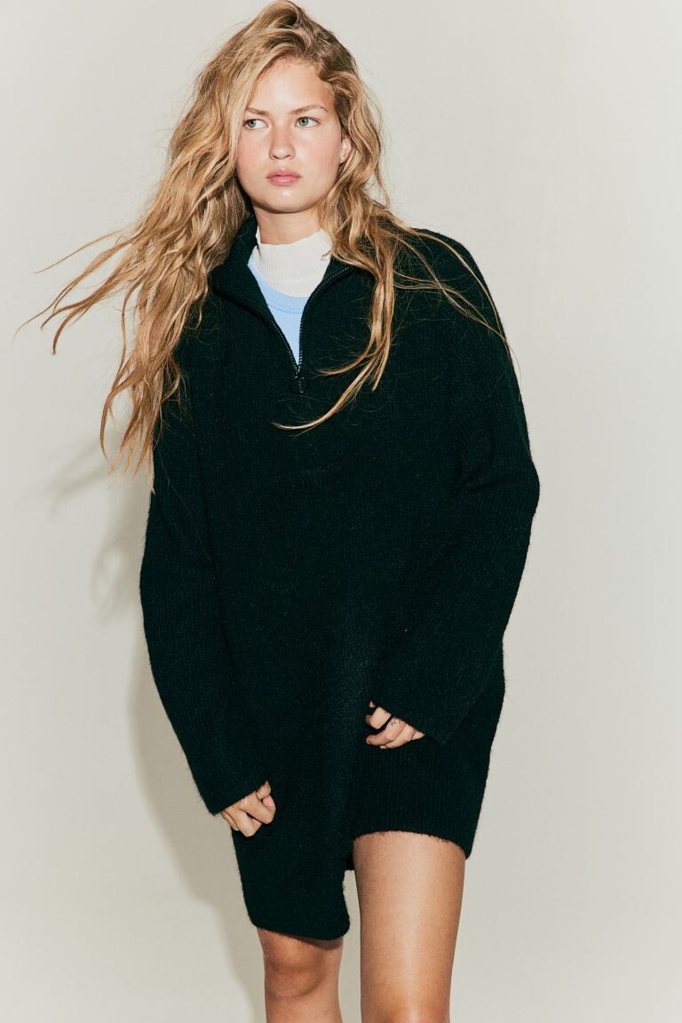 

Платье оверсайз с половиной молнии H&M