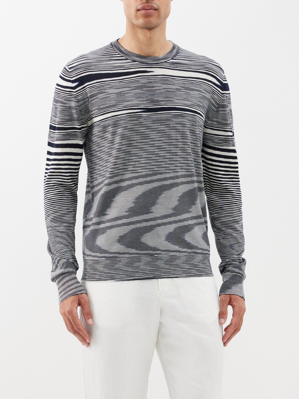 

Свитер из шерсти, окрашенной в космос Missoni, синий