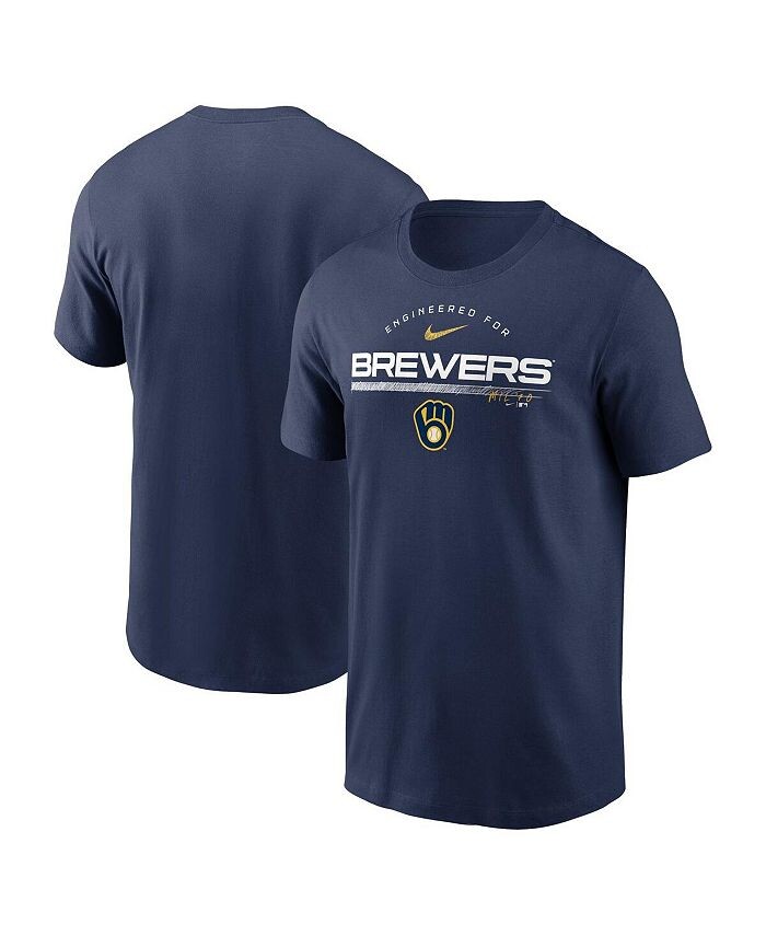 

Мужская темно-синяя футболка Milwaukee Brewers Team Engineered Performance Performance Nike, синий