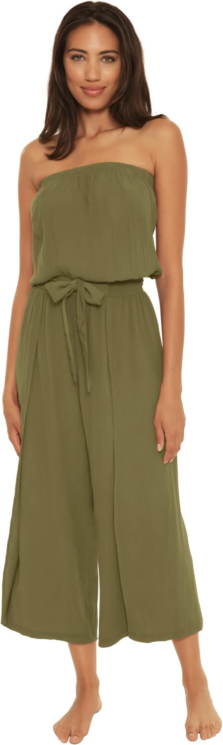 

Накидка Ponza Crinkled Rayon Jumpsuit Cover-Up BECCA, цвет Seaweed