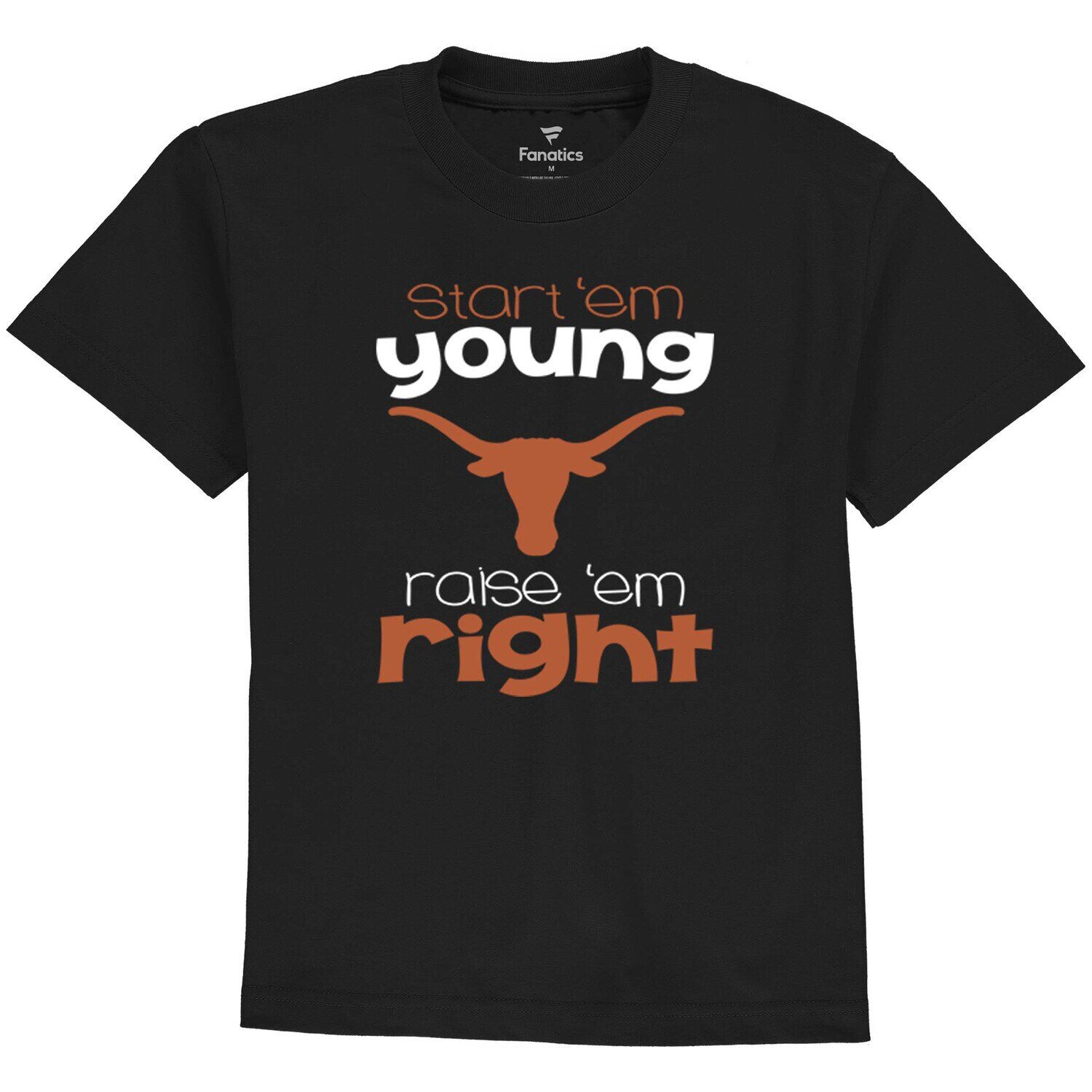 

Черная футболка с логотипом Texas Longhorns для малышей Star 'Em Young Fanatics