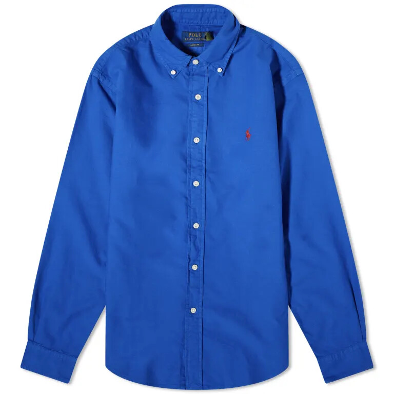 

Рубашка Polo Ralph Lauren Garment Dyed Button Down, синий