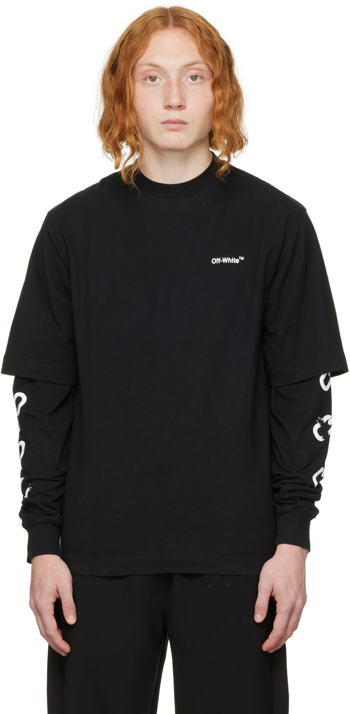 

Черная футболка с длинным рукавом и цепочкой со стрелой Off-White