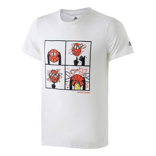 

Футболка Adidas Basketball Cartoon Printing Short Sleeve White, Белый