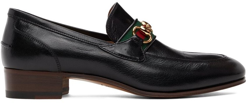 

Черные лоферы Web Horsebit Gucci