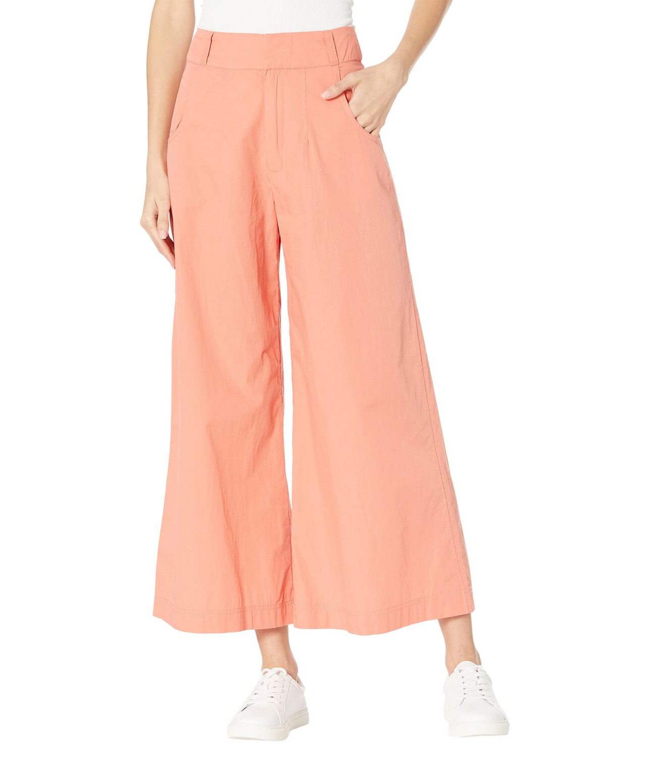 

Брюки с высокой посадкой Free People, Menorca Cropped Solid Poplin Pants