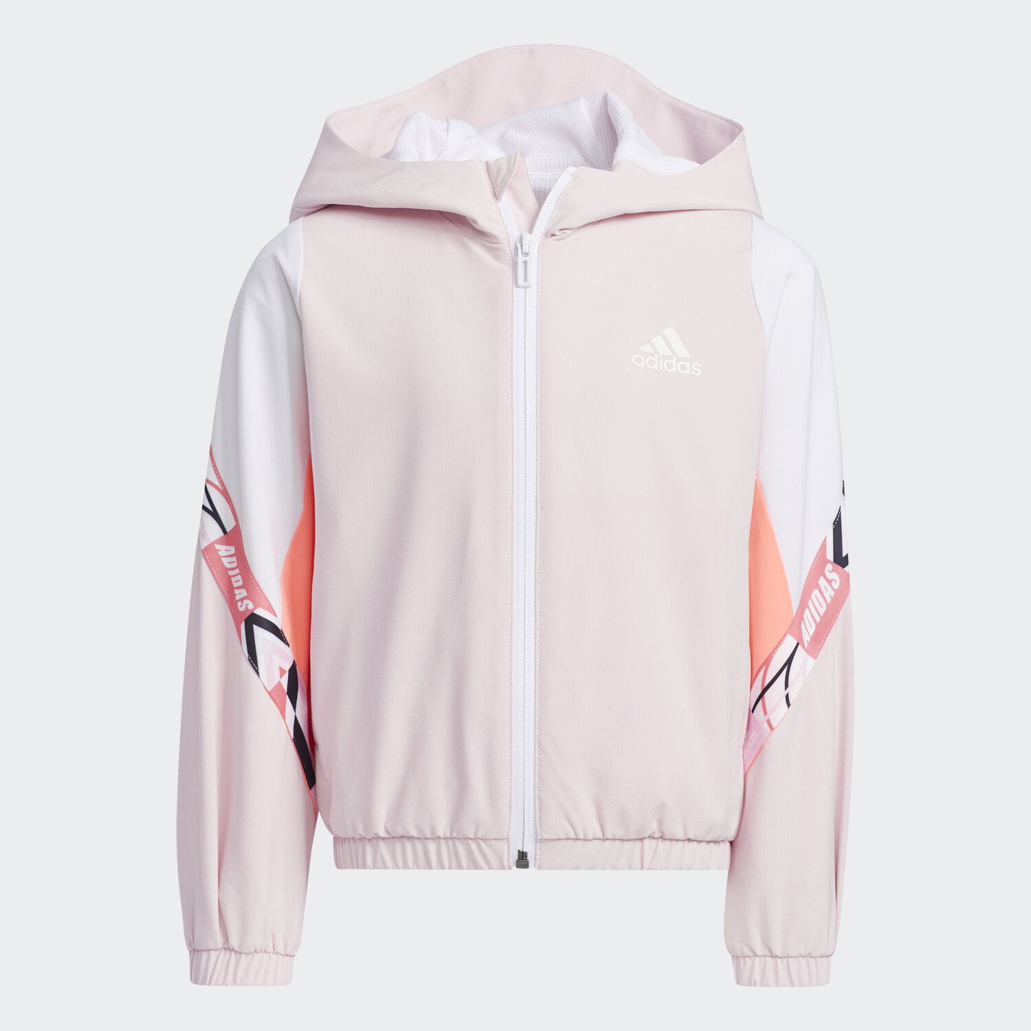

Детская куртка с капюшоном adidas, розовый/белый/оранжевый