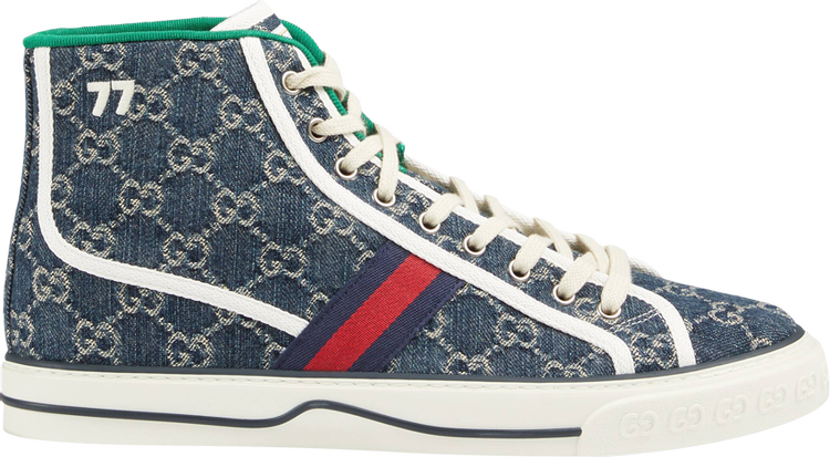 Кроссовки Gucci Tennis 1977 High Denim, синий - фото