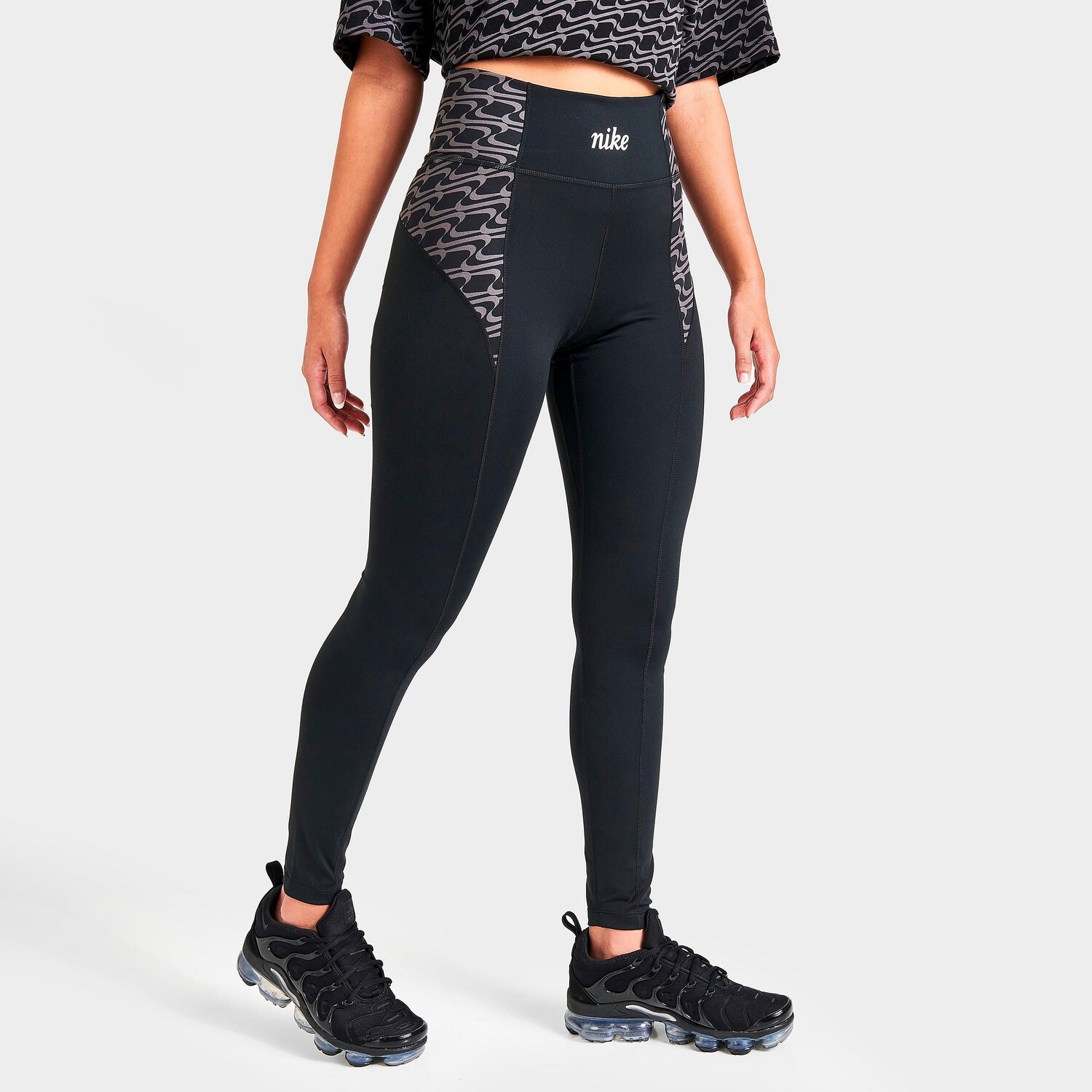 

Женские леггинсы со средней посадкой Nike Dri-FIT One Icon Clash, черный