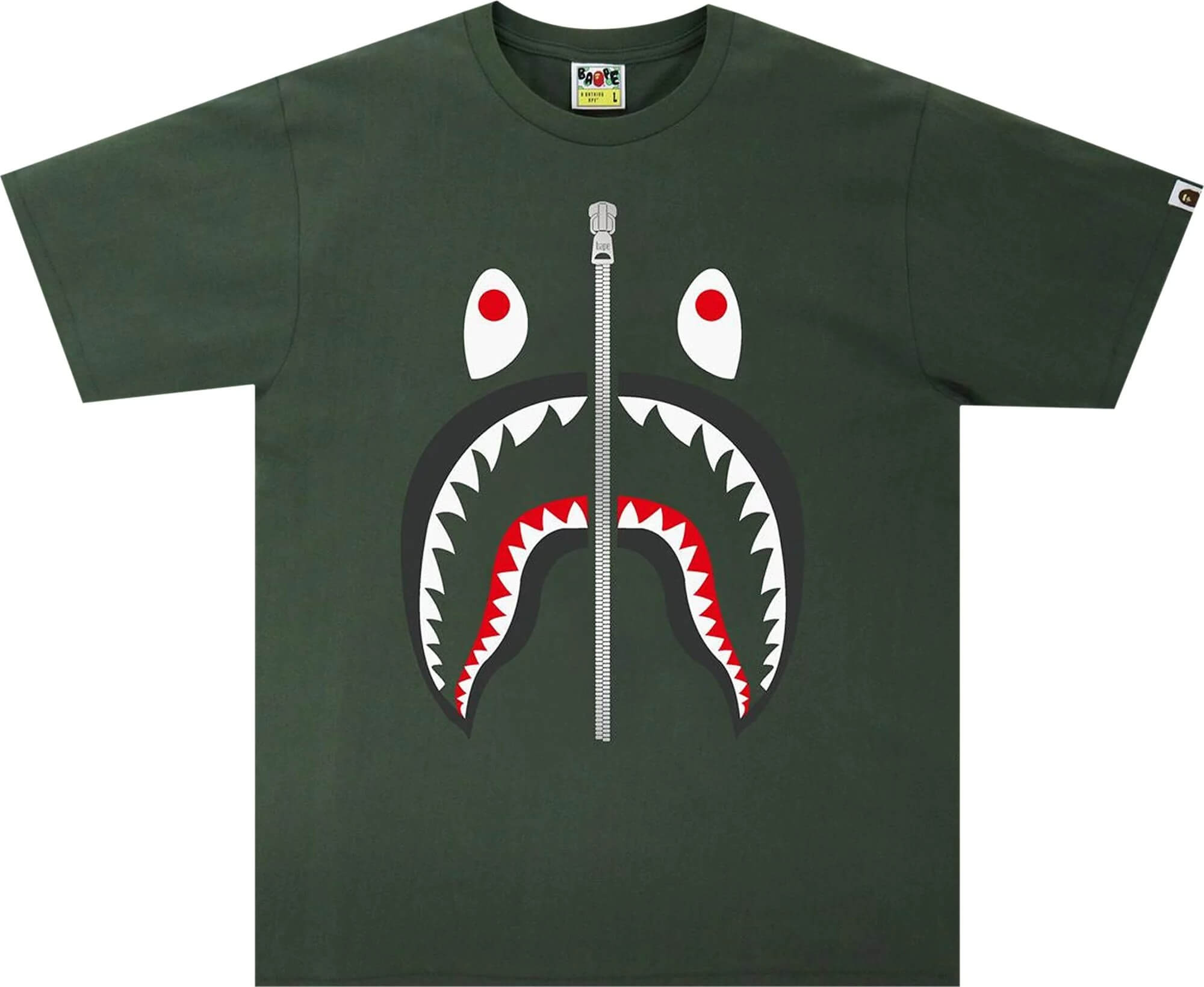 Футболка Bape Shark, оливковый - фото