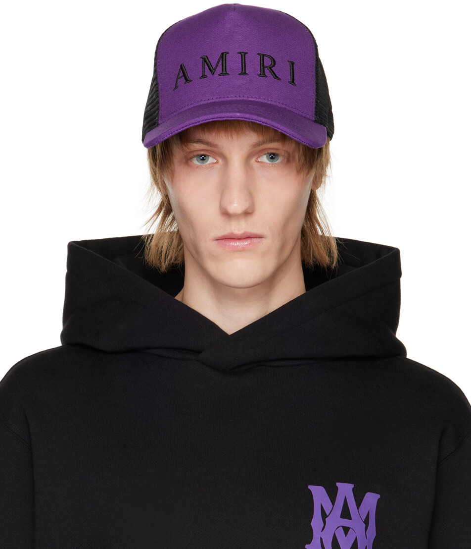 

Пурпурно-черная кепка с вышивкой AMIRI