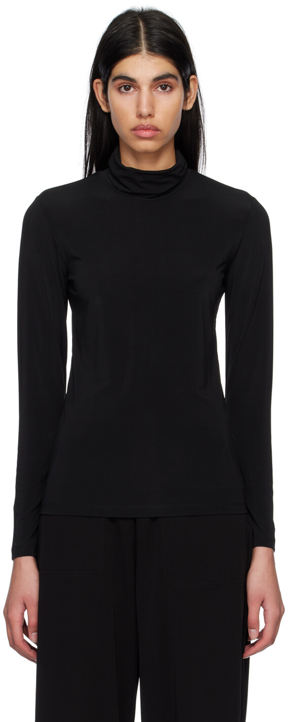 

Черная эластичная водолазка Max Mara Leisure, Черный