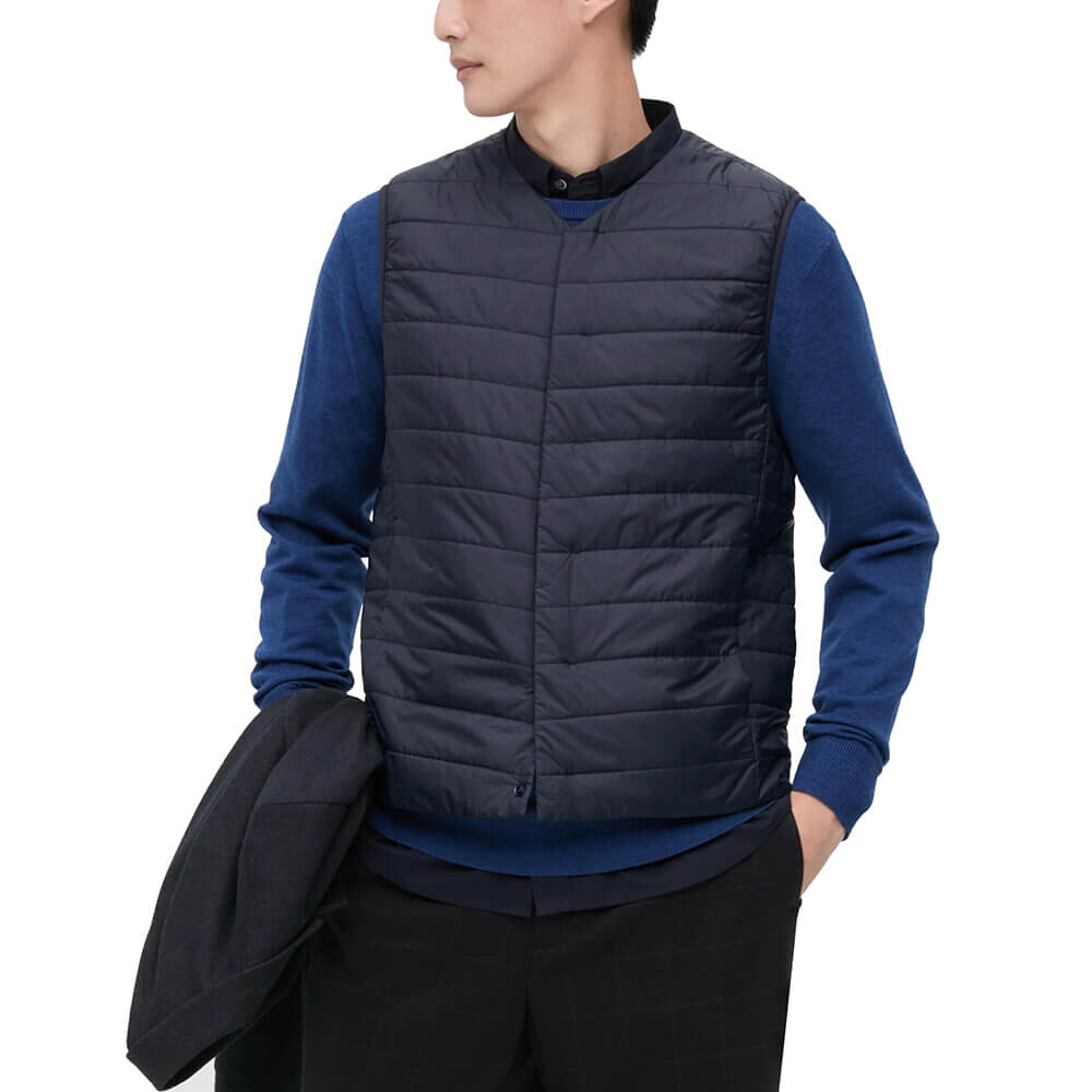 

Теплый стеганый жилет Uniqlo Heattech, темно-синий