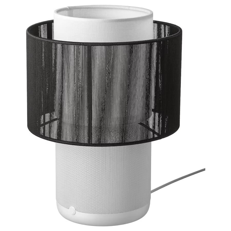 Настольная лампа Ikea Symfonisk Speaker With Wifi Canvas, белый/черный техника для дома eglo настольная лампа townshend с абажуром