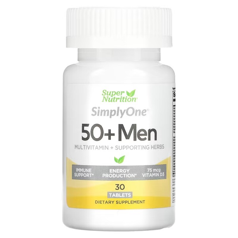 

Мультивитамины Super Nutrition для мужчин старше 50 лет с травами, 30 таблеток