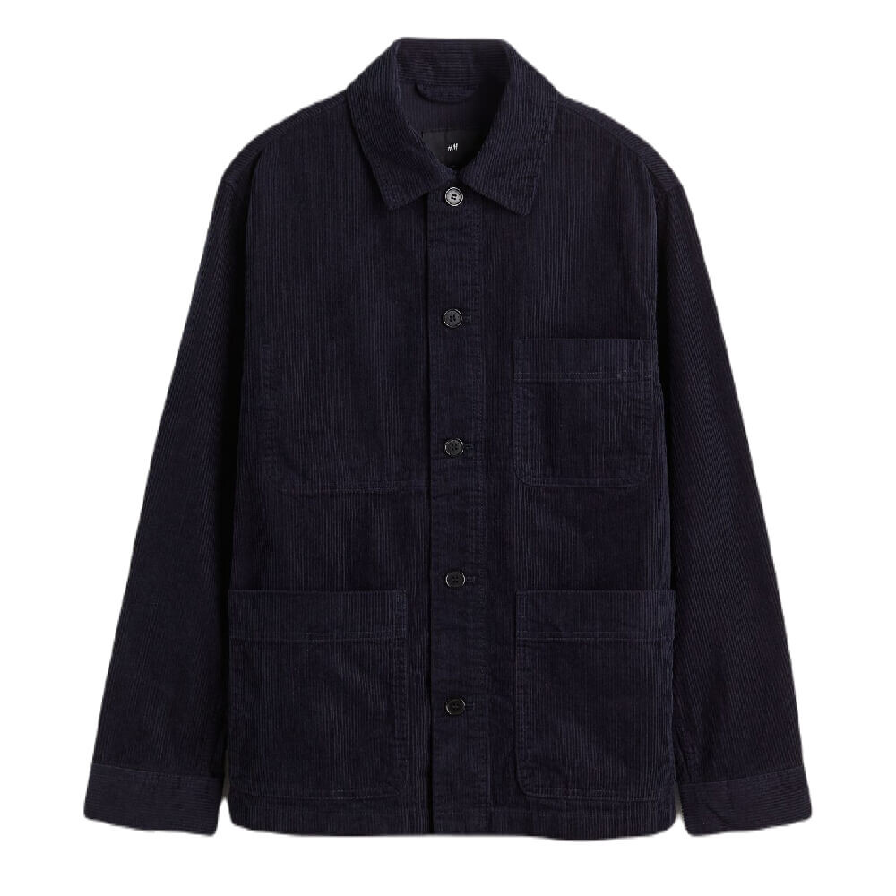 

Рубашка H&M Corduroy, темно-синий
