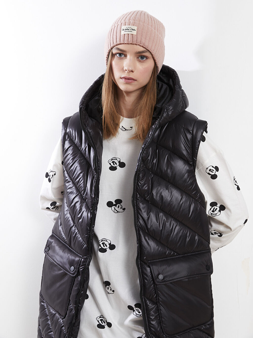 

Женский берет с принтом этикетки LCW Accessories