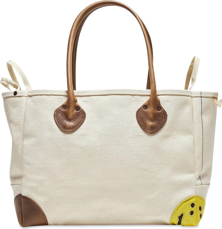 

Сумка Kapital #4 Canvas Rain Smile Milkbag Small Ecru, кремовый