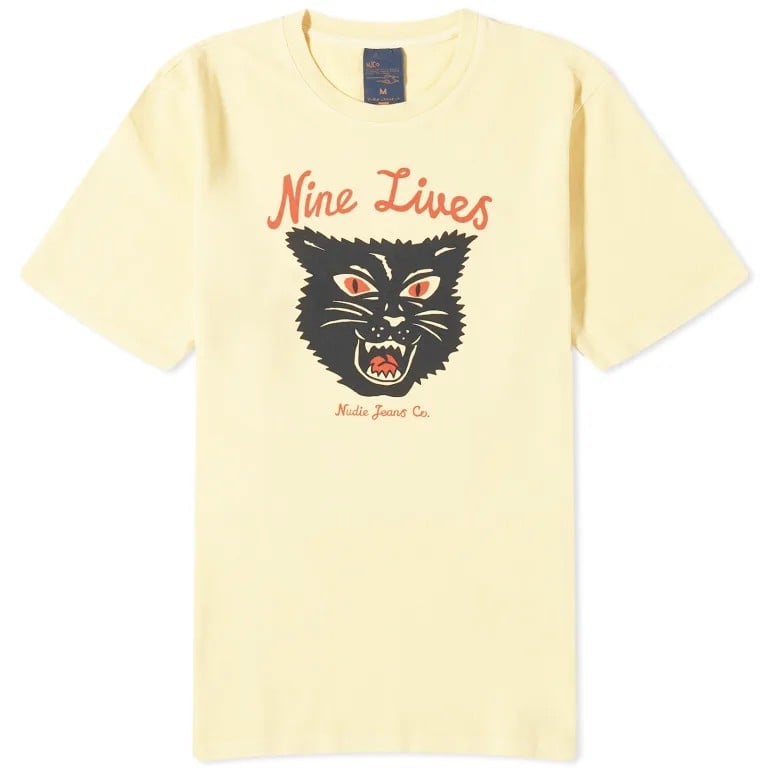 Футболка nudie jeans co joni nine lives, желтый