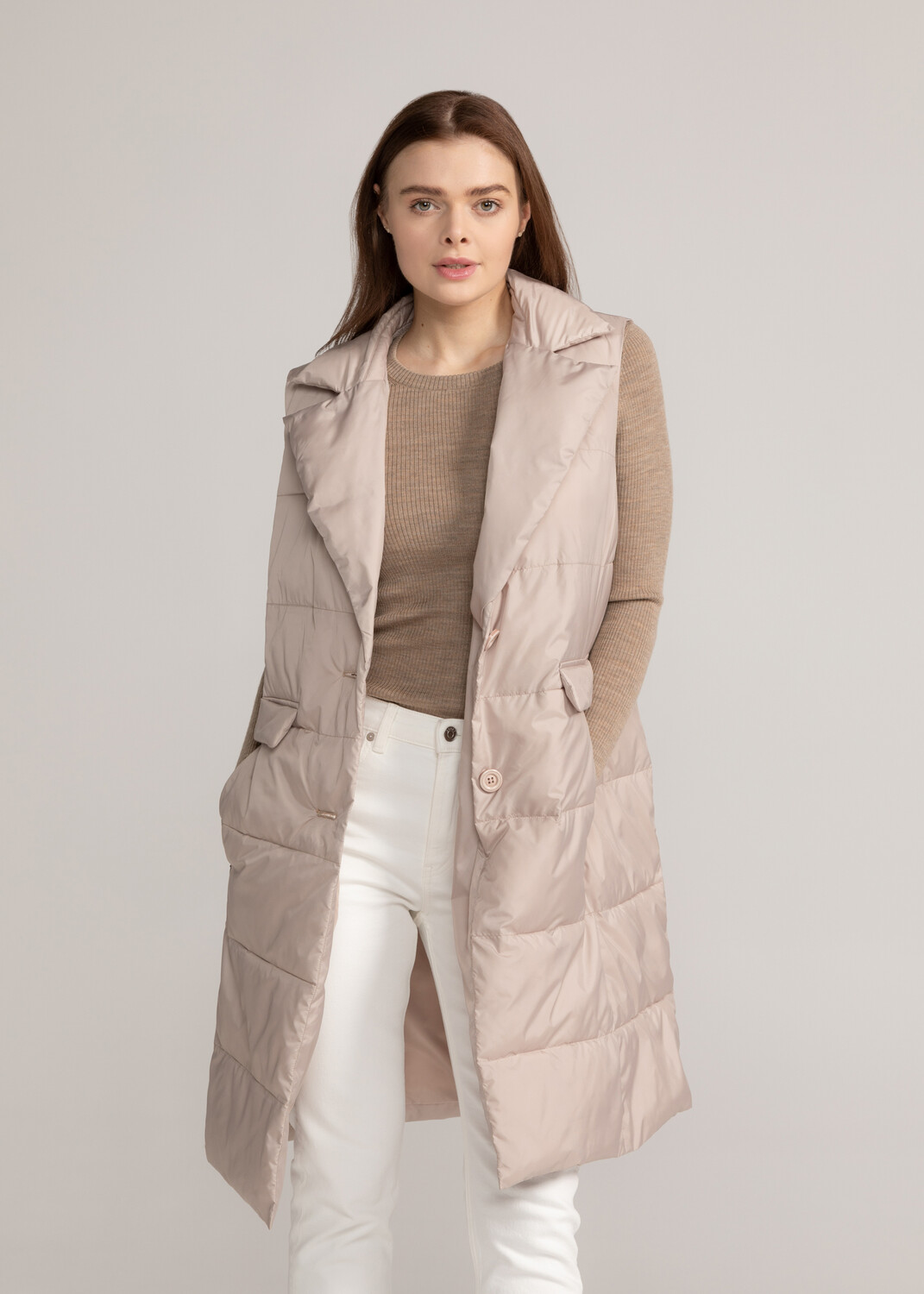 

Кожаная куртка MANISA Damen Zerodownweste, бежевый