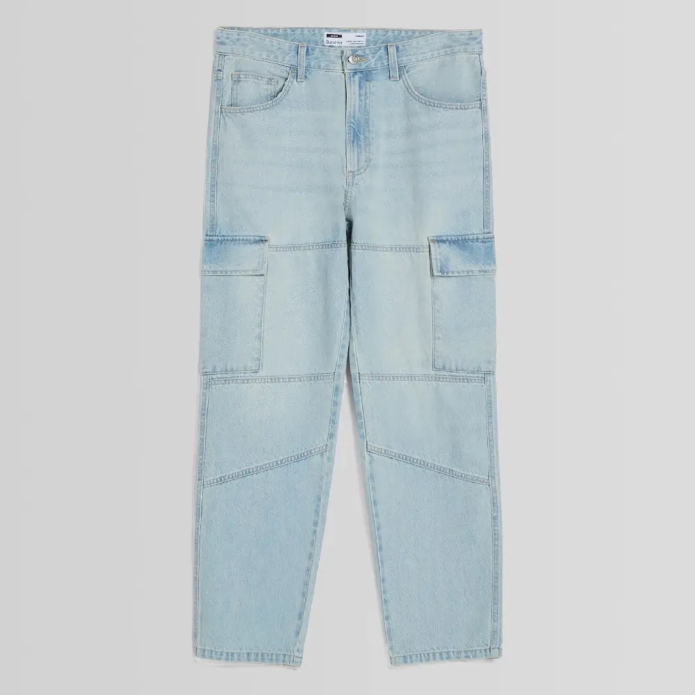

Джинсы Bershka Cargo, голубой