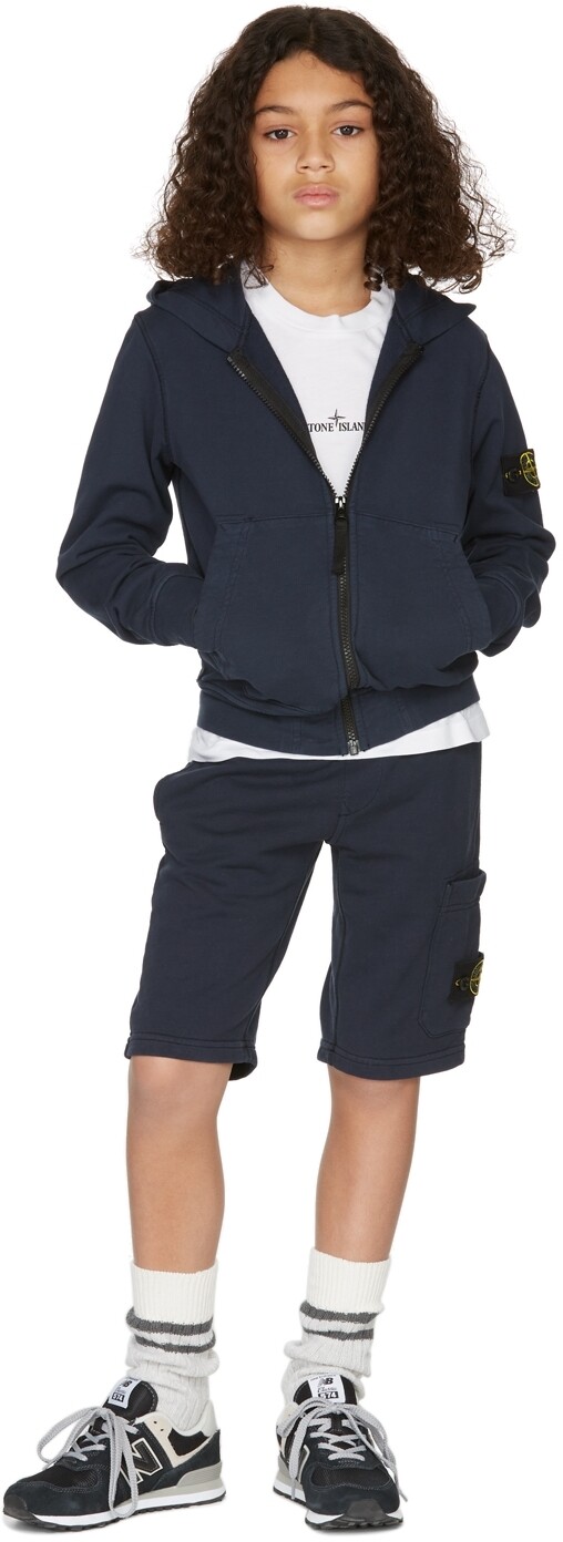 

Детская темно-синяя толстовка с капюшоном на молнии Stone Island Junior, Синий, Детская темно-синяя толстовка с капюшоном на молнии Stone Island Junior