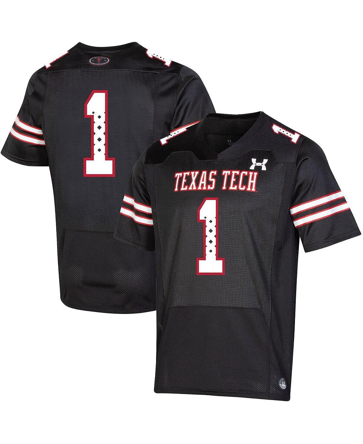 

Мужское черное джерси с номером 1 texas tech red raiders throwback special game jersey Under Armour, черный