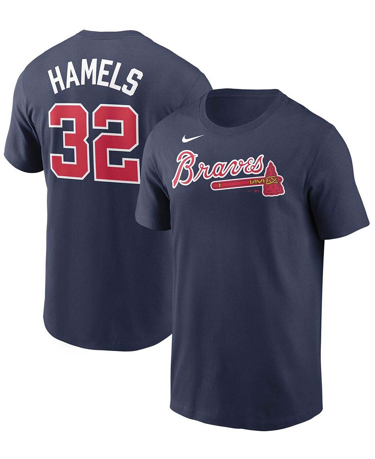 

Мужская футболка cole hamels navy atlanta braves name number Nike, синий