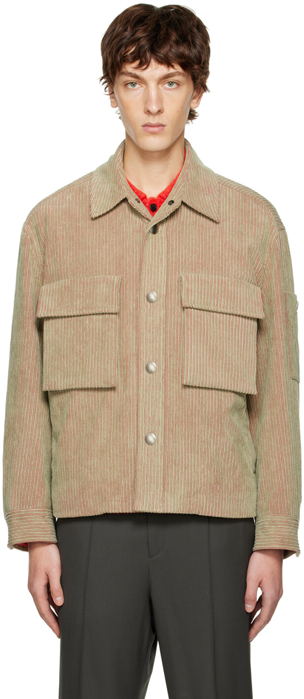

Куртка цвета хаки с заклепками Solid Homme