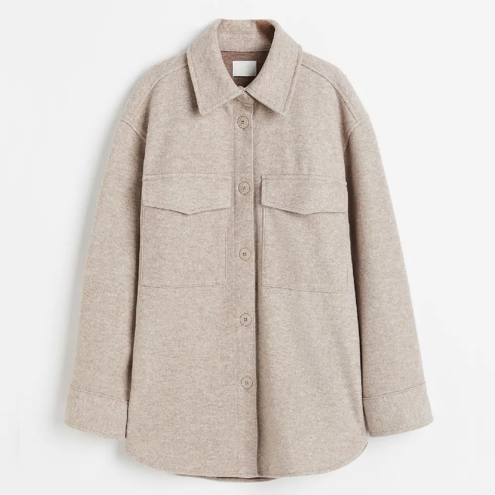 

Куртка-рубашка H&M Oversized, бежевый