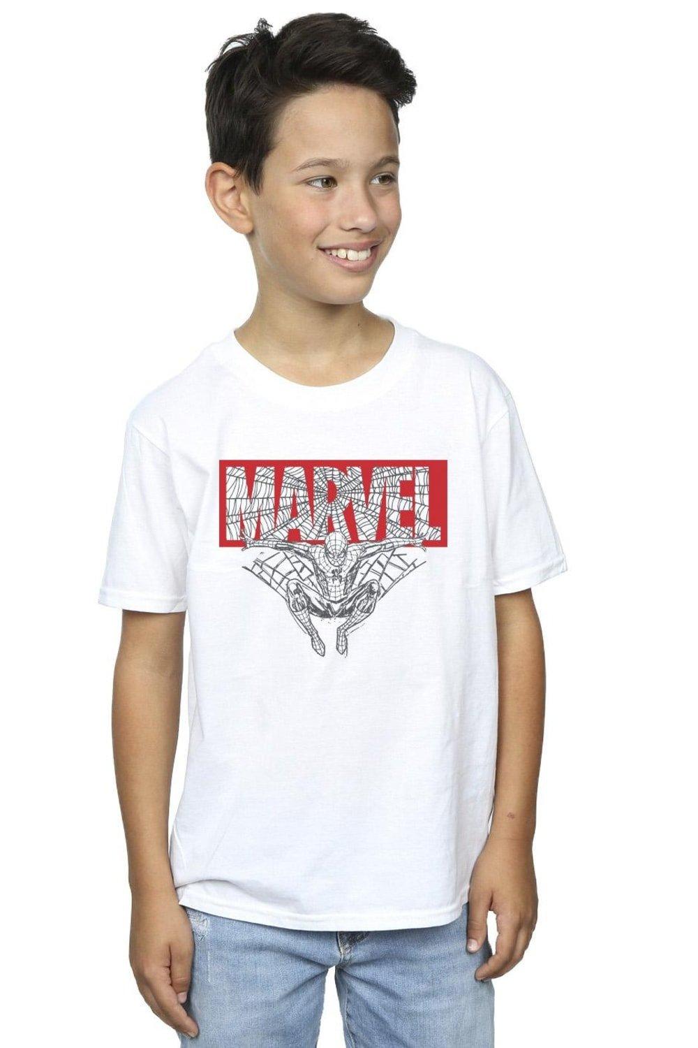 Красная футболка с логотипом «Человек-паук» Marvel, белый