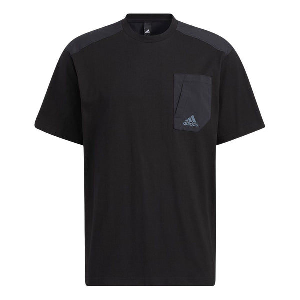 Футболка Men's adidas Solid Color Round Neck Pullover Short Sleeve Black T-Shirt, мультиколор