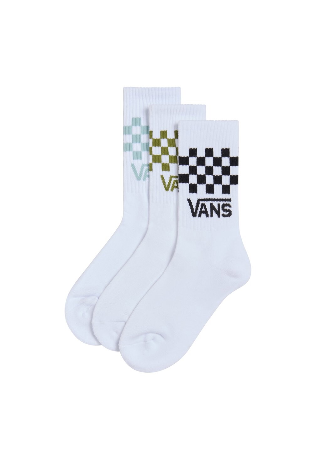 

Носки CHECK CREW 3 PACK Vans, зеленый